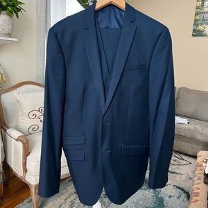 Andrew Fezza Deep Blue Suit 40L pants 34Wx32L